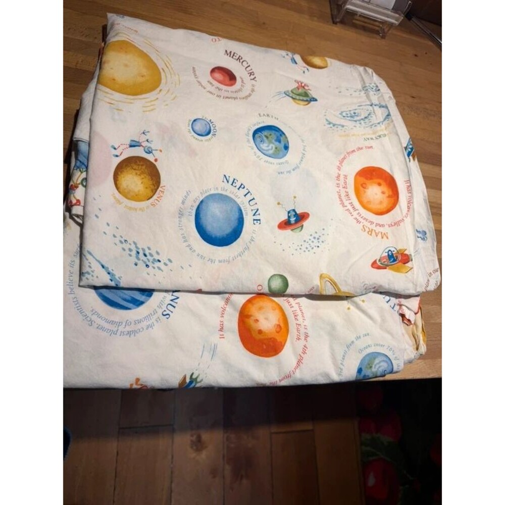 Pottery Barn Kids Twin Space Theme flat sheet set